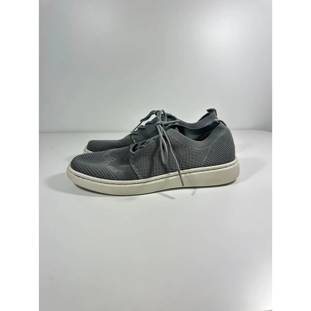 Born Shoes Mens Knit Sneakers Grey Lace‎ Up Casual Shoes BM0000622 Size 11.5 M
